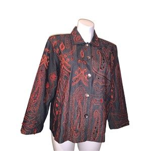Stone Bridge Embellished Beaded Embroidery Stitch Jacket, Size XL